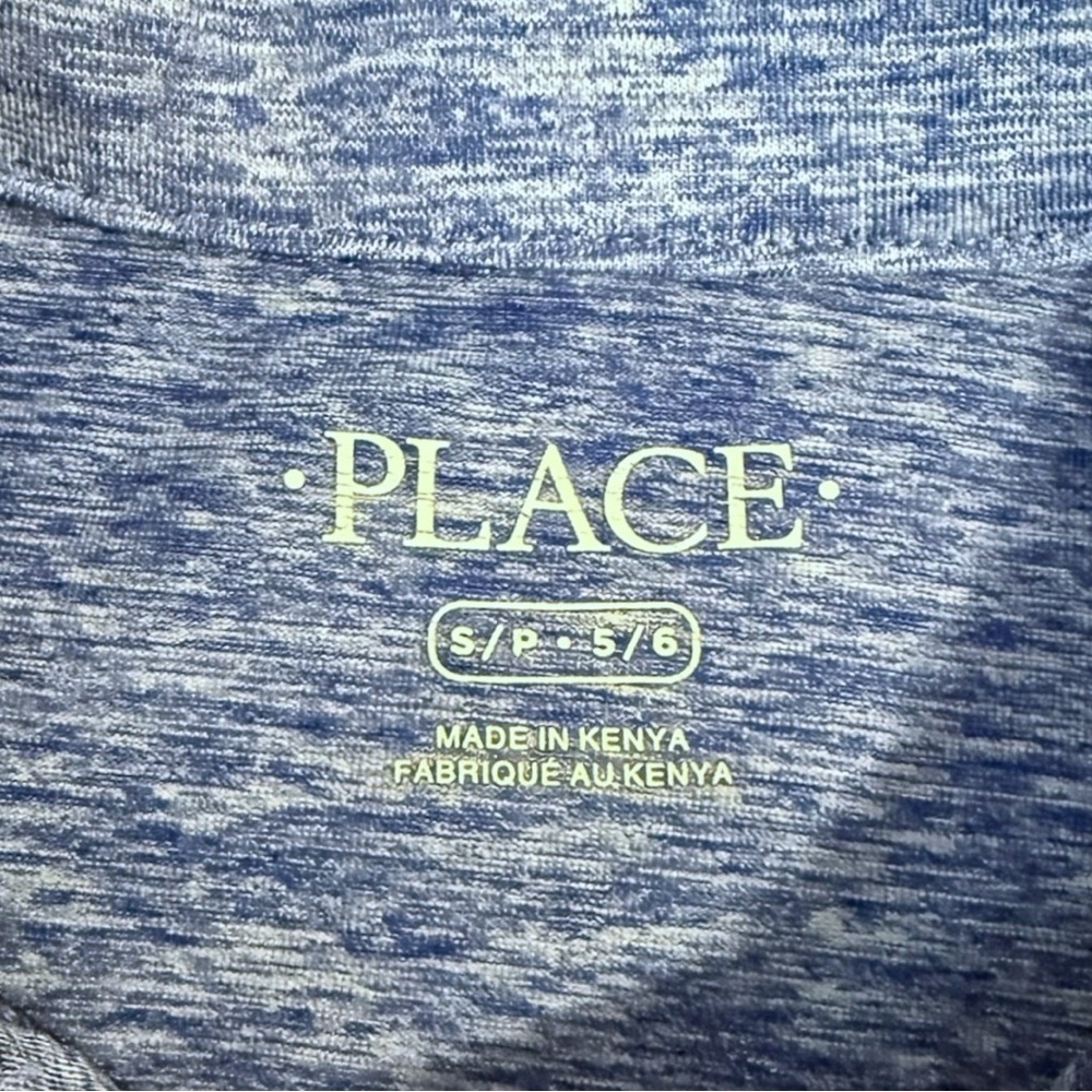The Children’s Place Boys Blue Heathered Polo Shirt Size 5/6 Short Sleeve - Picture 3 of 4